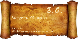 Burgert Olimpia névjegykártya